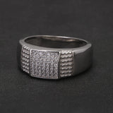 100% Sterling Silver Men Wedding Band Micro Inlaid Zircon Engagement Ring Fashion Eternity Promise Ring Luxury Designer Jewelry