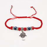Hand Braided Lucky Red String Charm Bracelet Women Men Blue Evil Eye Round Beads Bracelet NAZAR BONCUK Friendship Jewelry - GQTORCH Jewelry