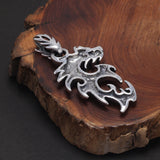 S925 Sterling Silver Vintage Punk Flame Dragon Pendant Necklace for Men Gothic Cool Style European and American Party Jewelry