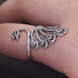 925 Sterling Silver Vintage Peacock Ring for Women Thai Silver Color Ethnic Style Jewelry Birthday Party Gift for Lady
