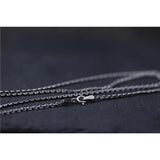 Real 925 Sterling Silver Link Chain Necklace For Men and Women 2mm Retro Vintage Thai Silver Cross Simple Necklace Chain