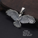 Authentic 925 Sterling Silver Eagle Pendant for Men and Women Retro Punk Style Necklace Hip Hop Animal Jewelry Gift