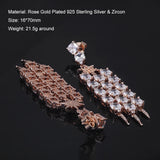 Clearance Sale 925 Sterling Silver Gemstone Earrings for Women Elegant Fashion Rose Gold Plated Topaz Jade Agate Zircon Earrings