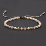 Handmade Natural Stone Small Beaded Bracelet for Women Men Adjustable Bohemia Delicate Daily Wristband Jewelry Clearance Sale