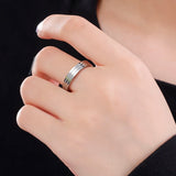 Real 925 Sterling Silver Smooth Glossy Lover Couple Rings for Men and Women Simple Circle Wedding Band Minimalist Jewelry