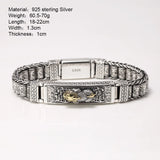 Real 925 Sterling Silver Lucky Pixiu Bracelet Men's Vintage Punk Handwoven Rotatable Prayer Wheel Transfer Wish Jewelry