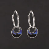 925 Sterling Silver Abalone Shell Small Drop Earrings Women Gold Turquoise Natural Stone Hoop Earrings Vintage Fashion Jewelry