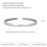 3pcs/set 925 Sterling Silver Mobius Twisted Open Bangle Antiqued Retro Stack Rope Knot Bracelet Jewelry Gift Party Accessories