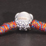 S999 Sterling Silver Lion Handmade Braid Rope Colorful Bracelet for Men and Women Good Luck Retro Animal Jewelry Gift