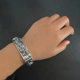 Heavy 14mm Wide 925 Sterling Silver Thai Silver Dragon Bracelet Vintage Punk Rock Jewelry For Men - GQTORCH Jewelry