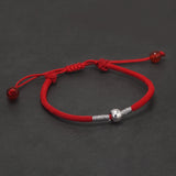 999 Pure Silver Bead Lucky Red Charm Rope Bracelet Handmade Braided String Friendship Bracelet Adjustable Fashion Jewelry