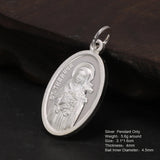 S925 Sterling Silver Little Delan Pendant Female Catholic Religion Saint Empress Belief Token Necklace Hanging Tag Pendant