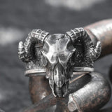 European and American Popular 999 Silver Punk Ram Head Skull Ring New Hot Selling Rock Motorcycle Men Ring