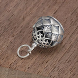 Genuine 925 Sterling Silver Pine Nut Openable Pendant Hollow Design Small Sachet Flower Locket Retro Thai Silver Jewelry