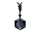 Black Obsidian Natural Stone Pendant Necklaces For Women and Men Cubic Hexagram Sweater Necklace Amulets And Talismans Jewelry - GQTORCH Jewelry