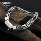 925 Sterling Silver Viking Bracelet for Men Keel Chain Braided with Plug Safe Clasp Vintage Jewelry Wedding Birthday Party