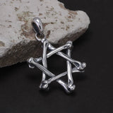 925 Sterling Silver Six Pointed Star Pendant Necklace Women and Men Hollow Jewish Star of David Necklace Hiphop Retro Jewelry