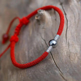 Real Pure 999 Sterling Silver Round Beads Lucky Red Rope Handmade Bracelet For Men And Women Tibetan String Gift Dropshipping - GQTORCH Jewelry
