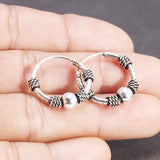 925 Sterling Silver Hoop Earrings for Women  Round Circle Retro Vintage Antique Style Women's Jewelry