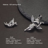 925 Retro Sterling Silver Cupid Pendant Men and Women Angel Necklace Pendant Gift Religious Jewelry