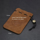Genuine Leather Bags for Jewelry Gift Packaging with Draw String Brass Press Button Clasp - GQTORCH Jewelry