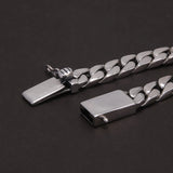 925 Sterling Silver 8mm Curb Cuban Link Chain Bracelet or Necklace Men Double Safe Buckle Clasp Hiphop Rock Punk Fashion Jewelry