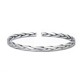 3pcs/set 999 Pure Silver Handmade Braided Open Cuff Bangle Stacked Knot Cotton Rope Bracelet Minimalist Classic Party Jewelry