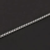 925 Sterling Silver 3mm Square Rolo Link Round Box Chain Bracelet for Men Handmade Fashion Jewelry Accessories