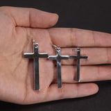 Real Solid 925 Sterling Silver Cross Pendant For Men And Women Smooth High Polishing Simple Design Jesus Christ Jewelry