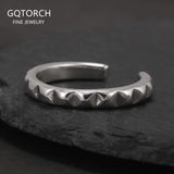 925 Sterling Silver Minimalist Retro Geometric Ring for Women Men Rivet Rings Opening Type Adjustable Punk Creative Jewelry Gift
