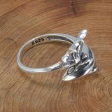 925 Sterling Silver Men and Women Pterodactyl Open Type Adjustable Size 5-9 Dragon Ring Retro Punk Bracelet Adjustable Jewelry