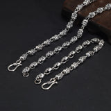 925 Sterling Silver Skull Chains Necklaces Bracelets for Men Women Original Retro Punk Thai Silver 925 Jewelry Necklace