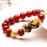 Natural Yellow Tiger Eye Black Onyx Beads Bracelet With Temperature Change Color Lucky Pixiu Brave Troops Fengshui Jewelry - GQTORCH Jewelry