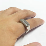 Sterling Silver Mens Jewelry Micro Pave Cubic Zirconia Hip Hop Pinky Mens Signet Ring Best Gift