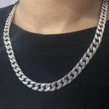 925 Sterling Silver 8mm Curb Cuban Link Chain Bracelet or Necklace Men Double Safe Buckle Clasp Hiphop Rock Punk Fashion Jewelry