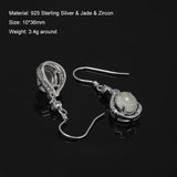Clearance Sale 925 Sterling Silver Gemstone Earrings for Women Elegant Fashion Rose Gold Plated Topaz Jade Agate Zircon Earrings