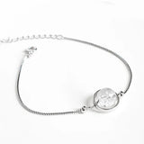 Natural Stone Ball Charm 925 Sterling Silver Box Chain Bracelets For Women Simple Minimalism Multi Color Real Crystal Bracelet - GQTORCH Jewelry