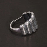 S925 Sterling Silver Geometric Chunky Rins for Women Men Pumpkin Shaped Unique Design Quirky Halloween Jewelry Gift