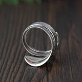 Real Pure 925 Sterling Silver Feather Ring For Women With Butterfly Vintage Simple Personality Design - GQTORCH Jewelry