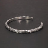 S925 Sterling Silver Bracelets Bangles for Men and Women Retro Vine Flowers Embossed Vintage Elegant Jewelry - GQTORCH Jewelry