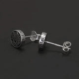 7mm 925 Sterling Silver Retro Viking Dragon Stud Earrings Men Women Round Shaped Vintage Punk Biker Jewelry Gift Hypoallergenic