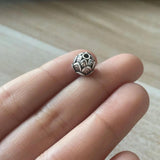 8mm Sanskrit Six Words Mantra Beads DIY Jewelry Making Accessories White Copper Handcraft Prayer Spacer Bells - GQTORCH Jewelry