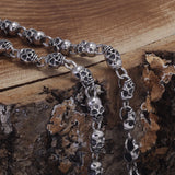 925 Sterling Silver Punk Skull Chain Bracelet Necklace for Men Women Gothic Rock Retro Fashion Party Jewelry Accessories