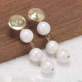 925 Sterling Silver Natural Freshwater Pearl Drop Earrings for Women Gold Plated Long Tassel Earrings Elegant Party Jewelry Gift