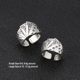 Poker Ring Solid 925 Sterling Silver Rock Punk Rings For Men Women Black Signet Jewelry Adjustable Size