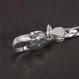 925 Sterling Silver Vintage Men's Bracelet Thai Silver Punk Rock Minimalist Cuban Chain Diamond Pestle Religious Jewelry