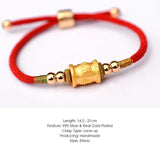 999 Silver Six Words OM Charm Bracelets For Women Men Braided Bracelet Cord Chain Chinese Knots Red Rope Buddhist Prayer Jewelry - GQTORCH Jewelry