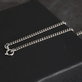 S925 Sterling Silver 2.5mm Whip Rope Men's Necklace Punk Rock Cool Fashion Long Necklace Jewelry