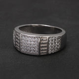 100% Sterling Silver Men Wedding Band Micro Inlaid Zircon Engagement Ring Fashion Eternity Promise Ring Luxury Designer Jewelry