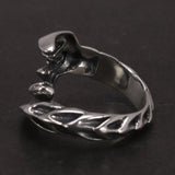 Solid 925 Sterling Silver Jewelry Mens Ring With Garnet Natural Stone Scorpion Male Openning Ring